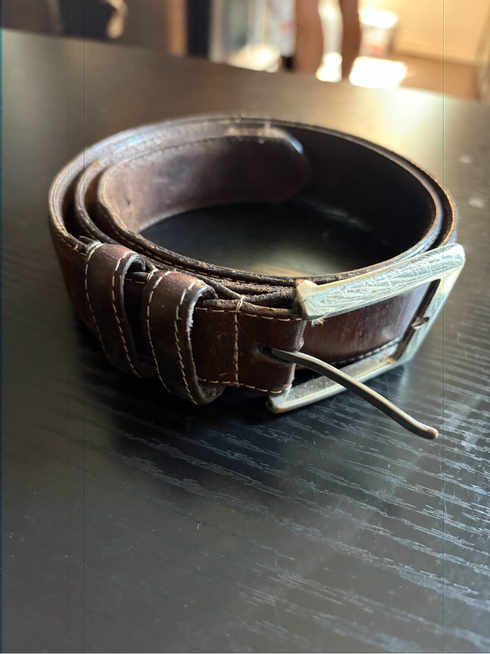 Classic Brown Leather Men's Belt